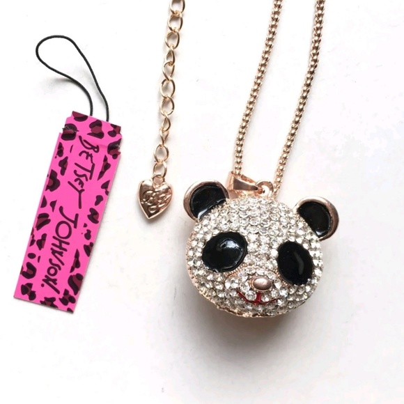 Betsey Johnson Jewelry - Betsey Johnson Panda Bear Crystal Necklace